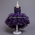 ウェディングプリンセスピンク紫色の色ファンシー2020子供ローズゴールドフラワーガールドレス除草のためのドレス